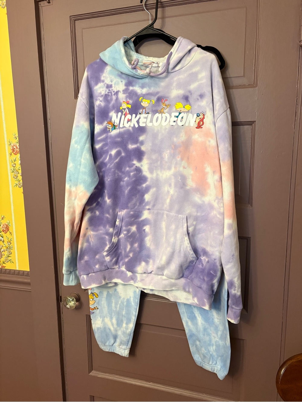 Nickelodeon Vintage Rugrats Tie-Dye sweatsuit - Pastels, top XL, bottoms 2XL